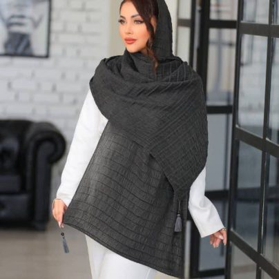 شال پلیسه سیا اسکارف